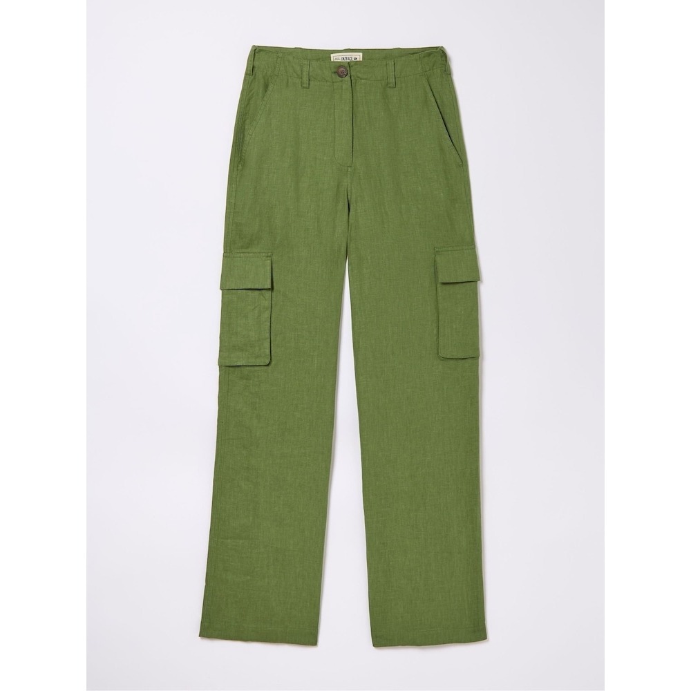 FatFace Linen Granola Cargo Pants Wide Leg Utility Womens 4R Boho Fisherman 90s